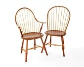 Continuous Arm Chair in Cherry and Maple Wood
