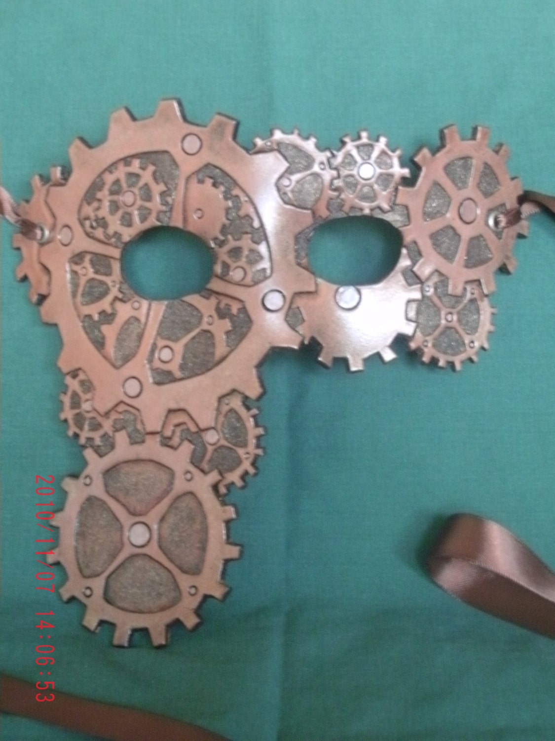 SALE  Hand Tooled Leather Steampunk Phantom Of The Opera Mask  SALE