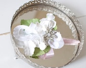 Paper flower corsages, vintage brooch corsage, hanky corsage, paper flower corsage by Alternative Blooms on ETSY