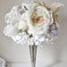 Fall fabric flower and paper flower wedding bouquet of eggplant flowers, moss flowers and Pumpkin flowers accents by Alternative blooms