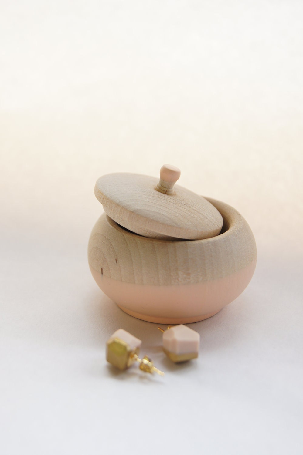 Mini Treasure Pot, Soft Peach: Toothfairy, Wedding Decor, Jewelry Box, Engagement