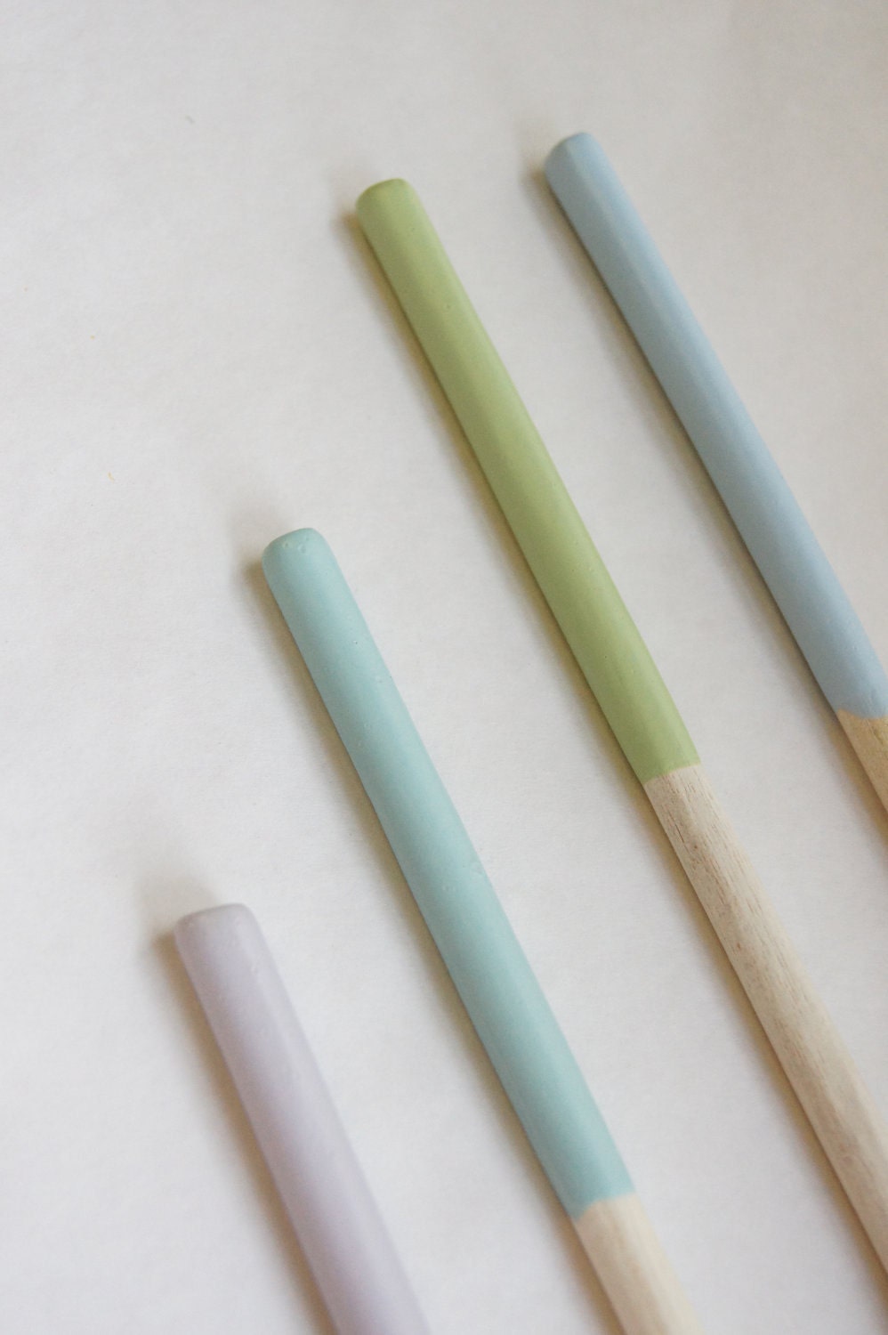 Wooden Spoons Set of 4, Sky Blue, Green, Teal and Lavendar Mothers Day Gift