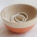 Wooden Mini Bowl Set of Two: Dark Pink and Orange