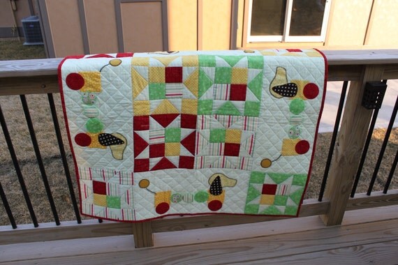 Baby Quilt - Puppy pull along toy