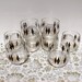 Mid-Century Black and Gold Clear Glass Tumblers Set of 8