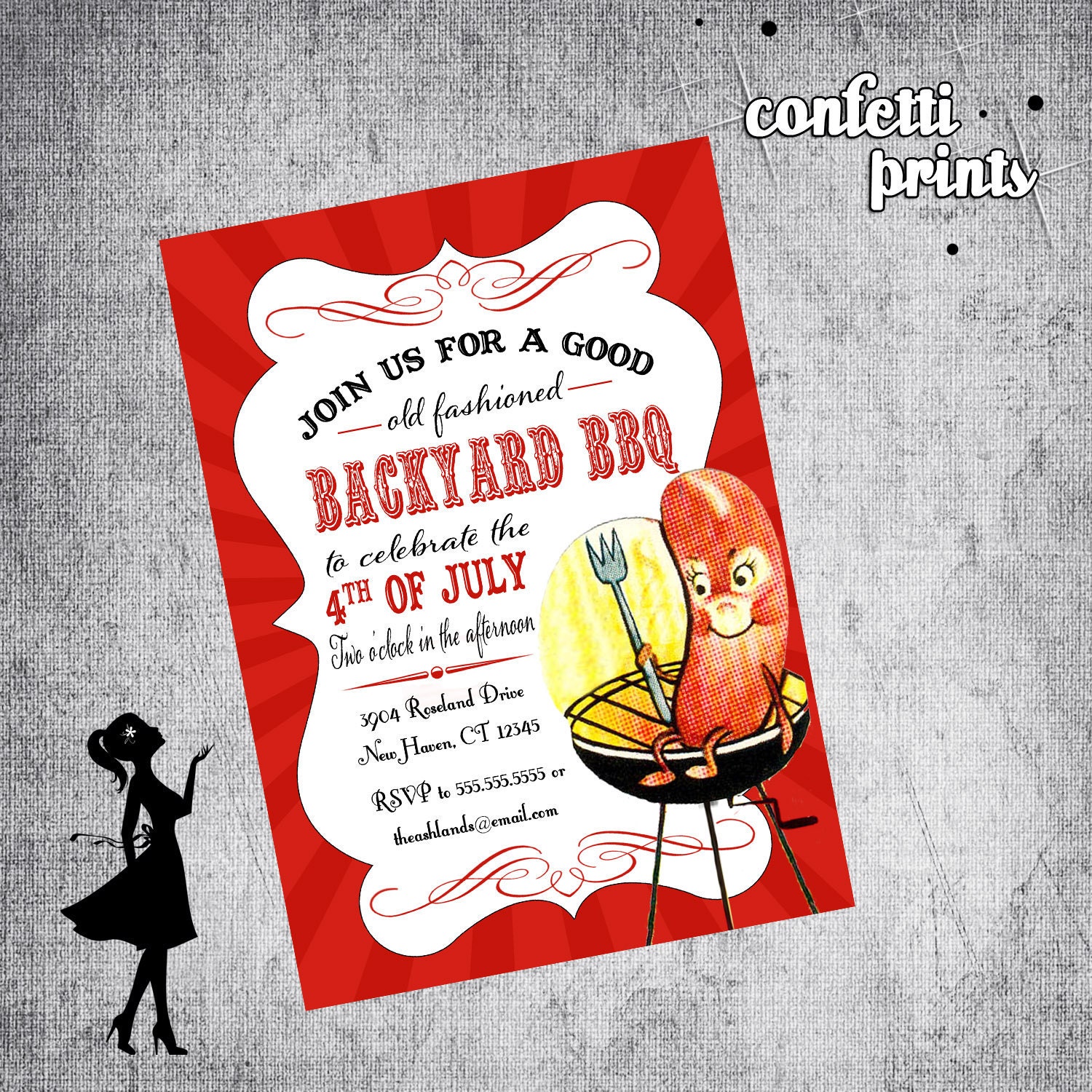 BBQ Invitation - HOT DIGGITY Printable Il_170x135