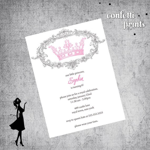 Printable Birthday Invitation - VINTAGE PRINCESS Il_570xn