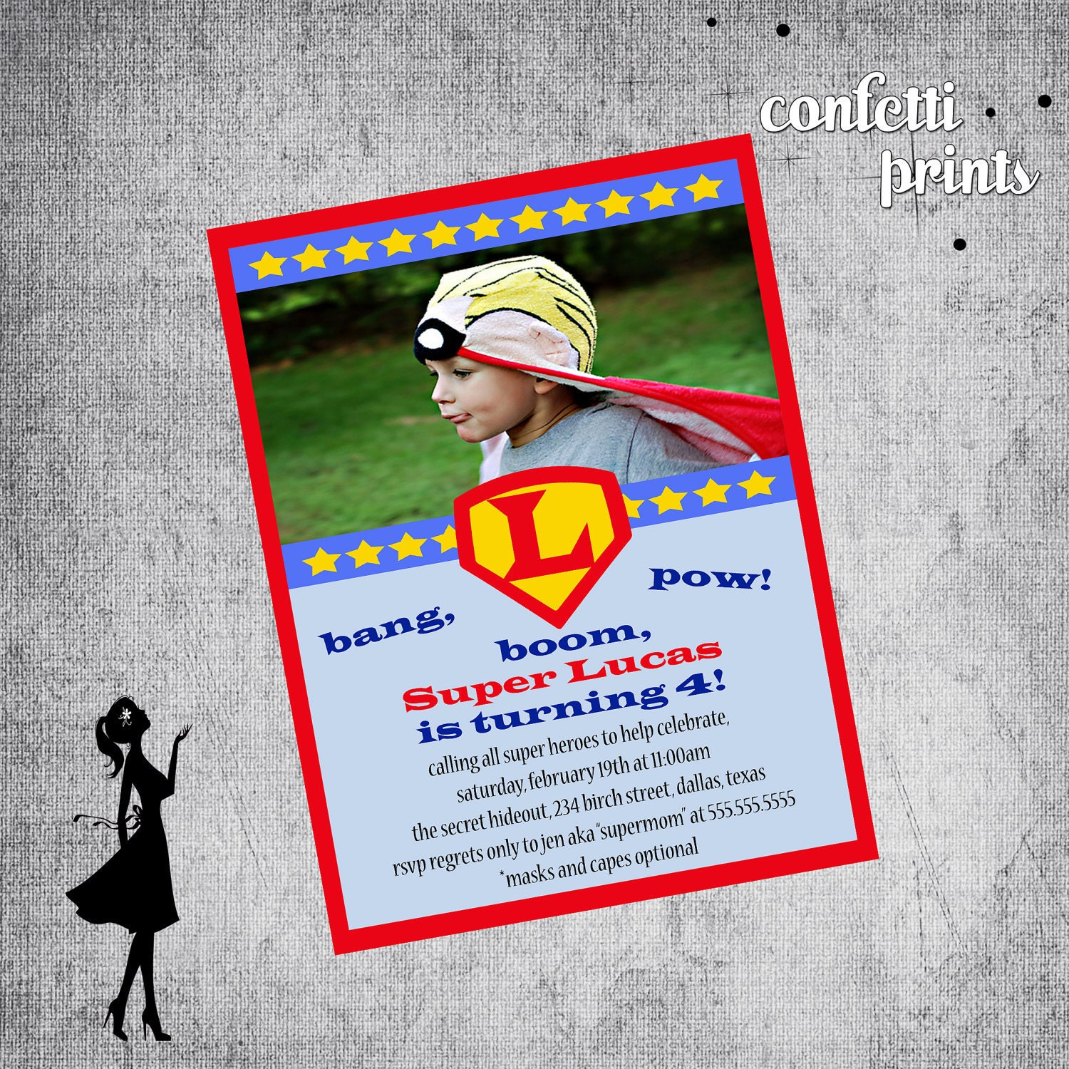 Photo Birthday Invitation - SUPERHERO Il_570xn