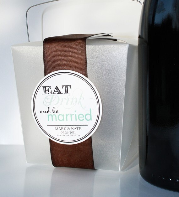 Wedding Favor Label / Tag - EAT DRINK And Be MARRIED Printable Il_570xn