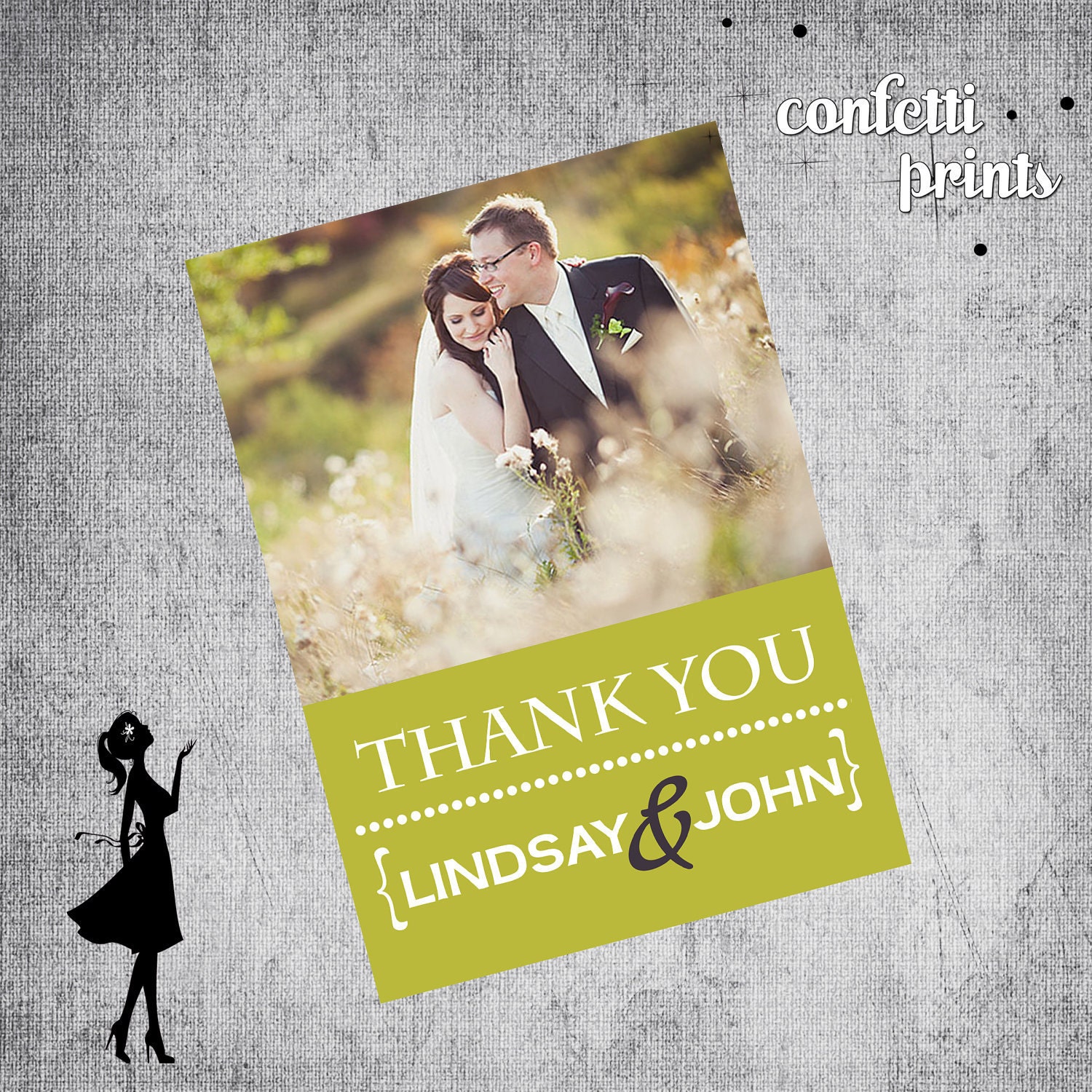 Wedding Thank You Card / Photo Card - MODERN Printable Il_570xn