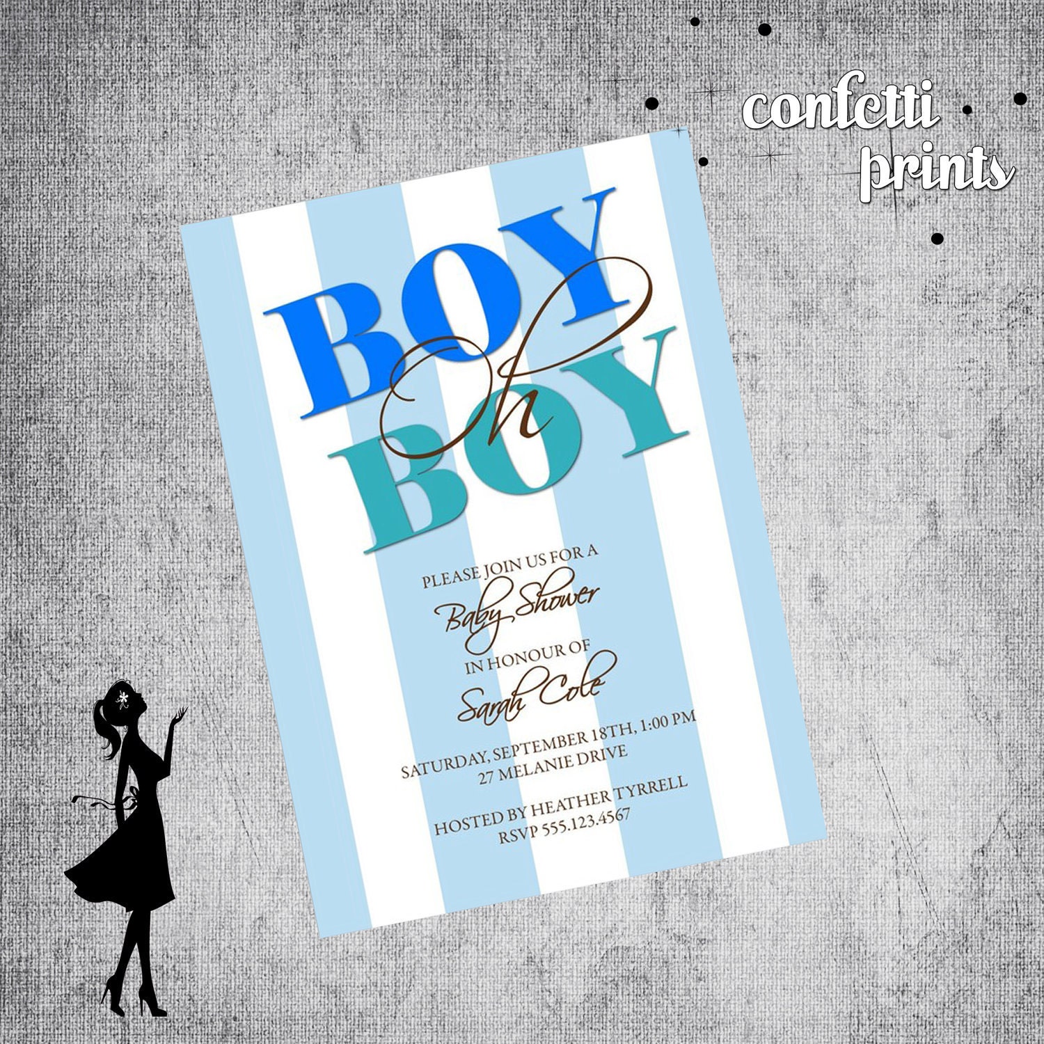 Baby Shower Invitation - BOY OH BOY Printable Il_570xn