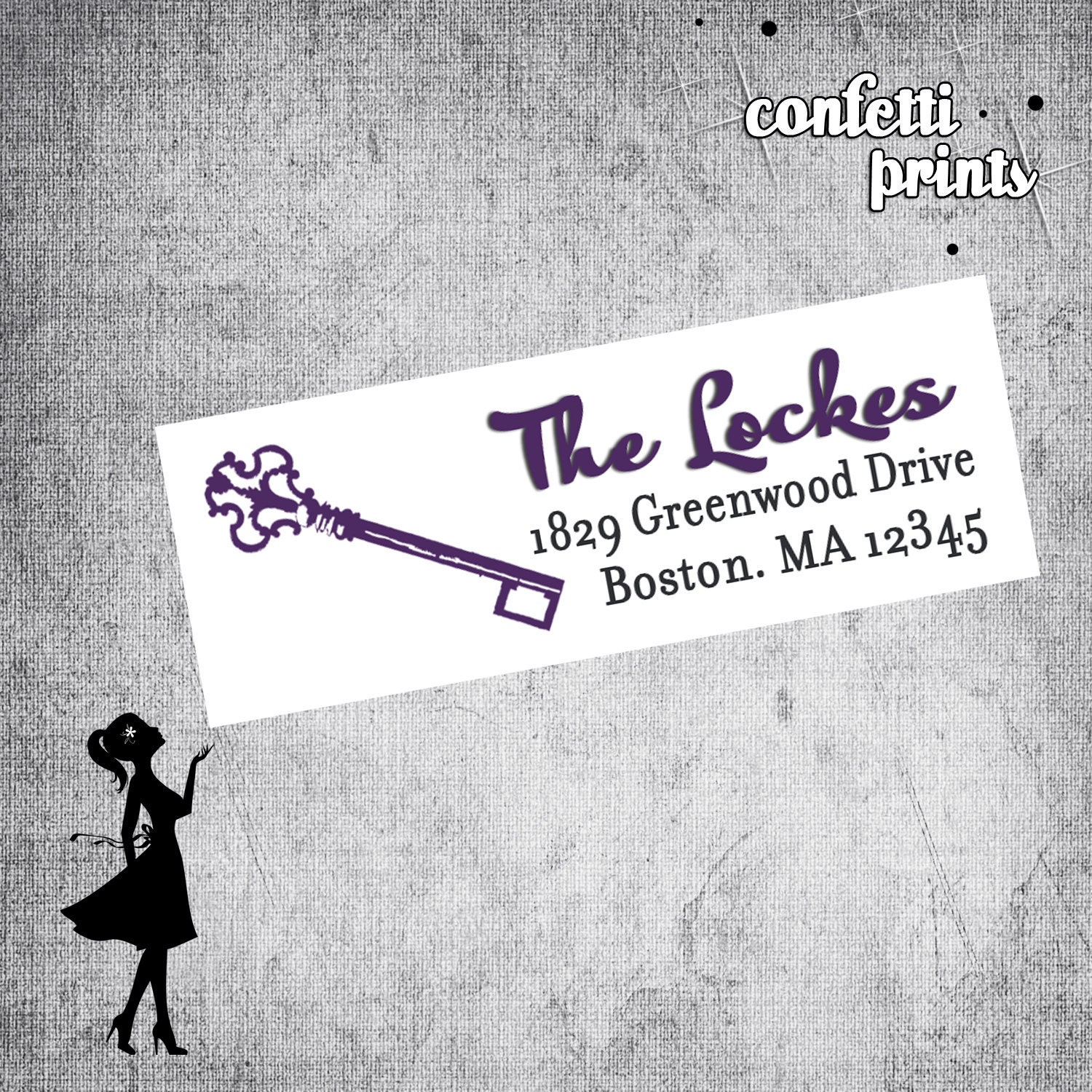 Personalized Printable Address Label - ANTIQUE KEY Il_570xn