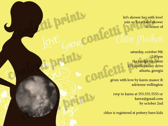 Baby Shower Invitation / Ultrasound Photo Card - LOVE GROWS Printable