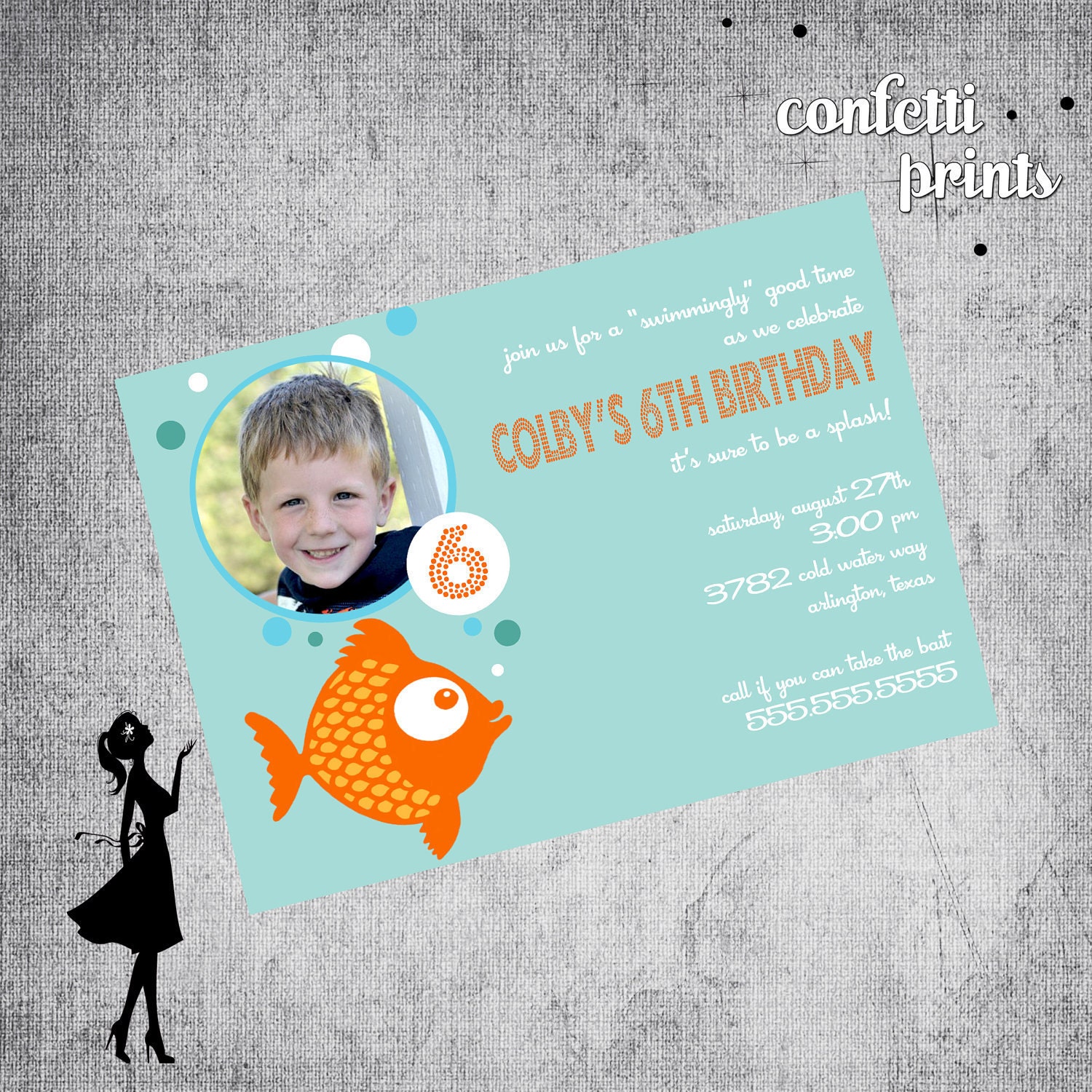 Photo Birthday Invitation - BUBBLE BREATH