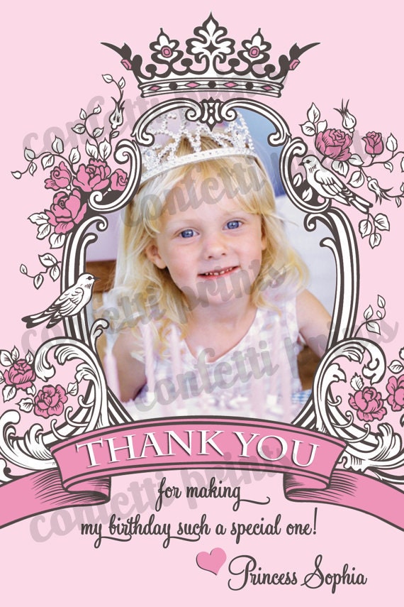 Thank You Card / Photo Card - VINTAGE PRINCESS Printable