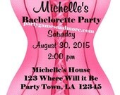Unique Personalized Bachelorette Party, Bridal Shower, Lingerie Shower Invitations with Envelopes