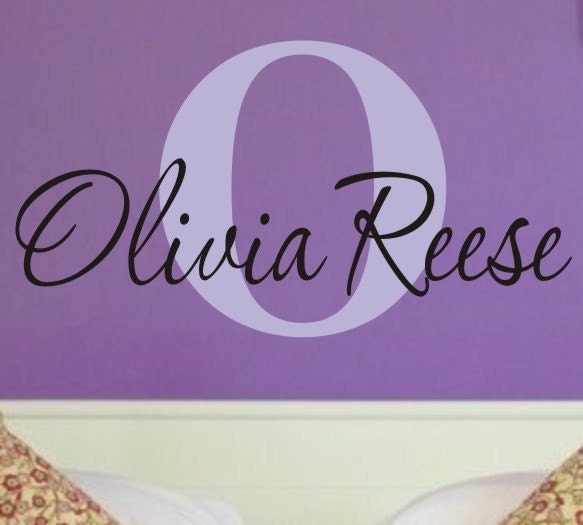 Custom Vinyl Name Decal - Children and Teen Vinyl Wall Art - Monogram Vinyl Lettering