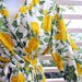 Kimono crossover robe with yellow flowers - bridesmaids gift, getting ready robes, bridal shower party, party favors, Wedding photo props