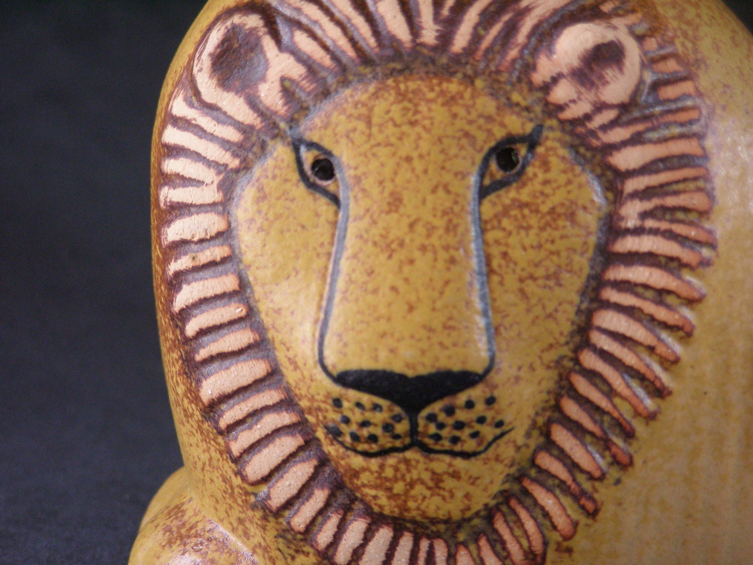 Reserved for Kowal Signed Lisa Larson Ceramic Lion with Bird for Gustavsberg Sweden, a Vintage Swedish Mid Century Design ABL-088