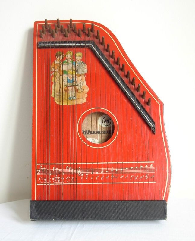 Vintage Germany musical string instrument - guitar zither MUSIMA