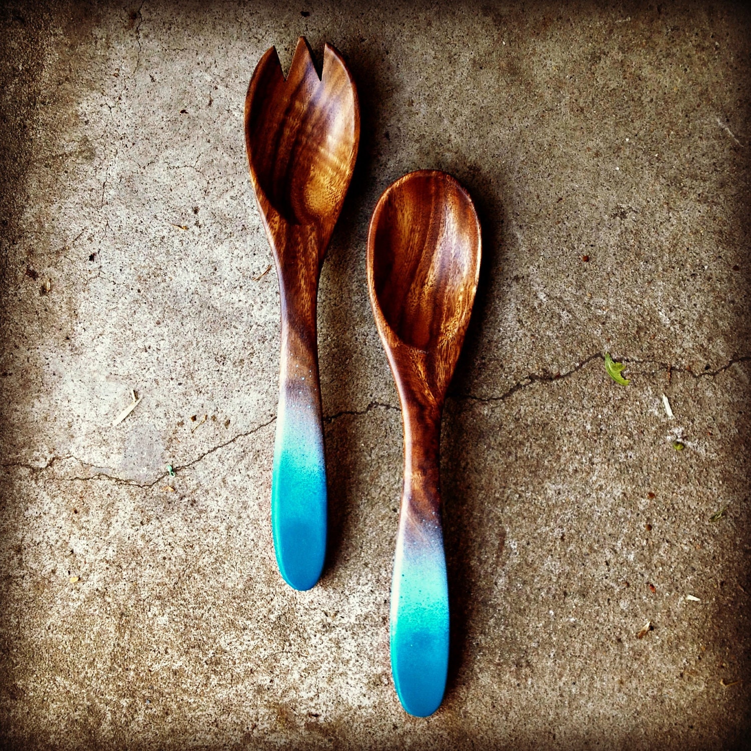 RESERVED for SALES/BELKNAP wedding registry - Salad Servers in Acacia