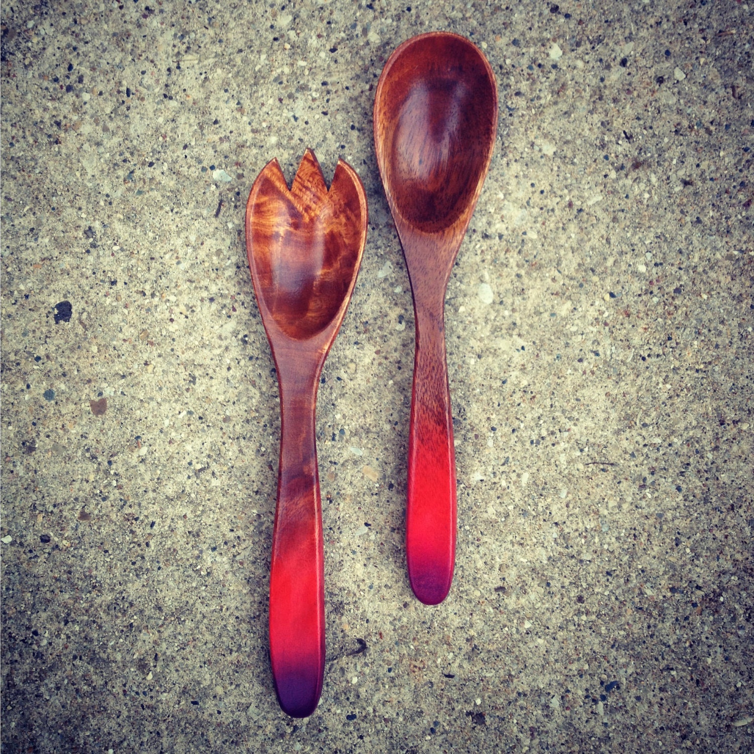 RESERVED for SALES/BELKNAP wedding registry - Salad Servers in Acacia