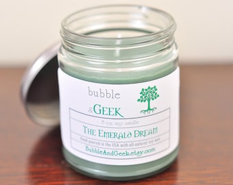 Emerald Dream Scented Soy Candle - 8 oz. jar - Druid, woods, botanicals