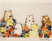 Kitty Cats Watercolor print