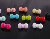10PCS Mixed colors flatback resin bowknot plug handmade for iPhone 4 or iphone 4s Mobile beauty accessories