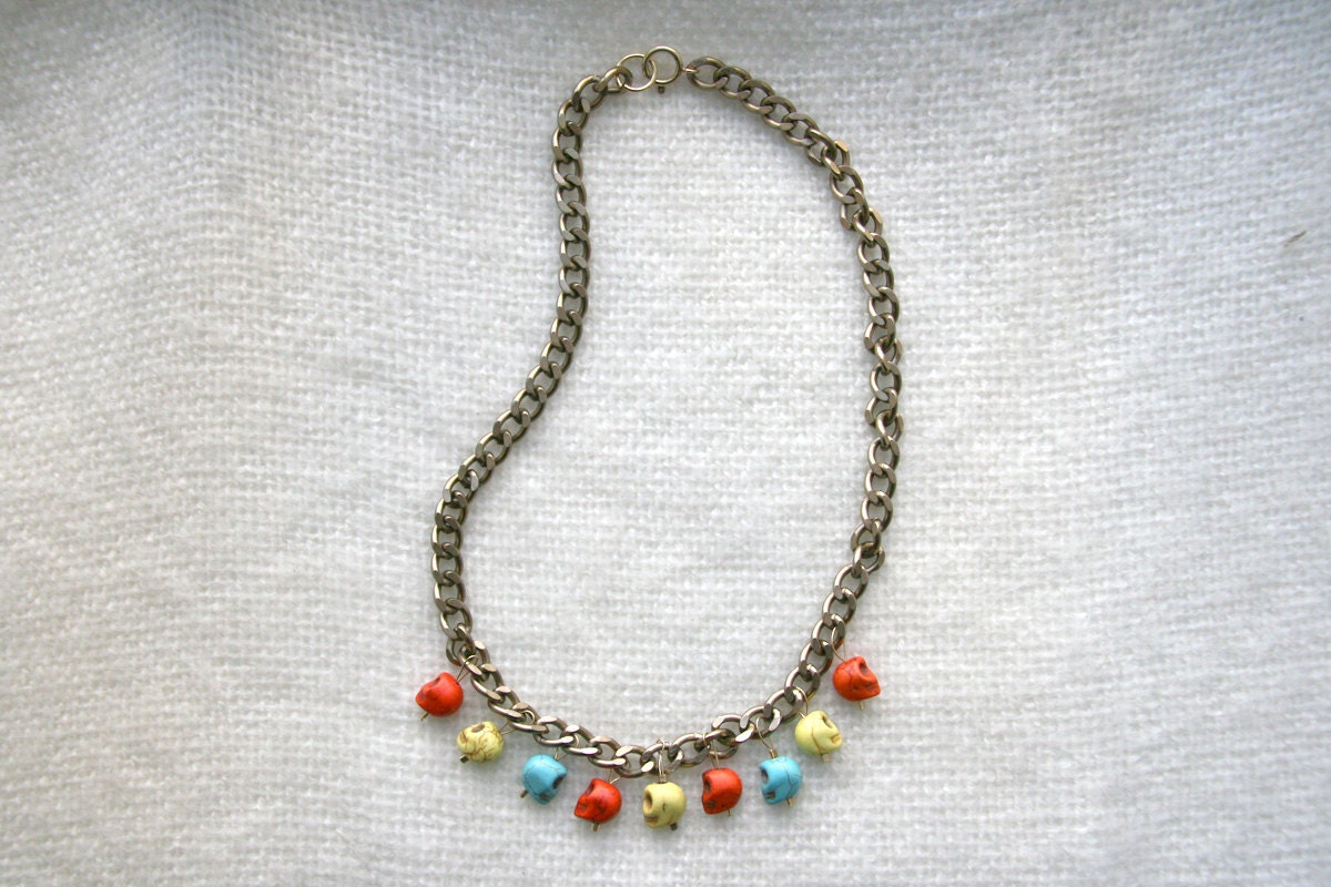 Multi-color Skull Necklace