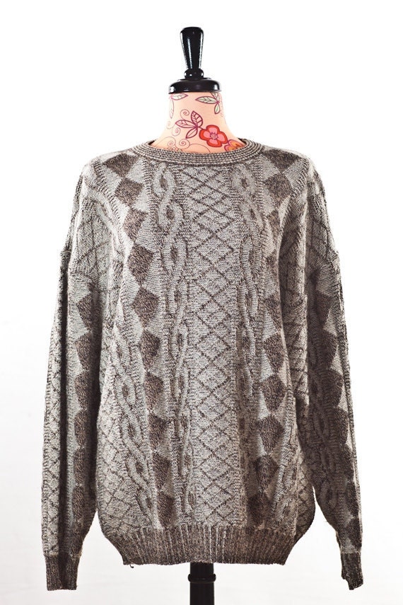 80s Limited Editions Sweater /// Tan Printed Sweater
