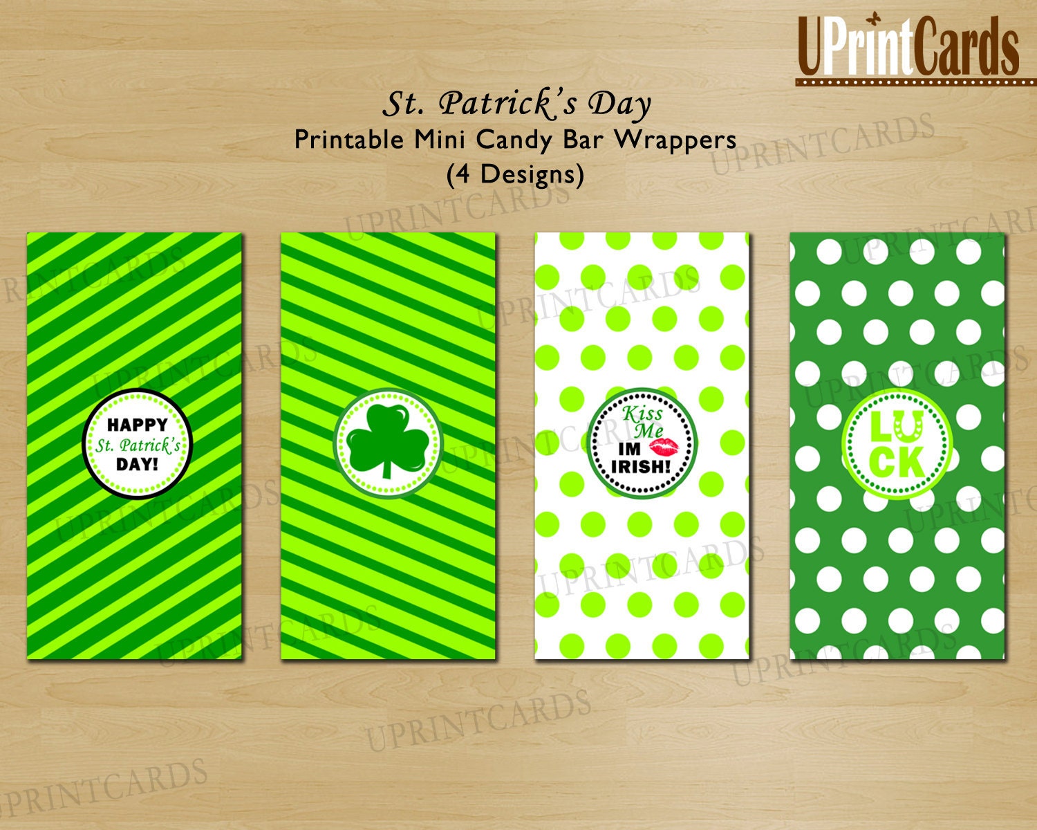 DIY  Mini Nugget Candy Bar Wrappers - St. Patrick's Day - Lucky Irish - Party Favors - Digital Printable Labels .pdf file