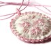 Wedding Felt pendant Embroidery Necklace White pink