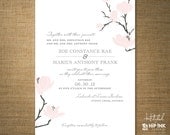 MAGNOLIA - Modern Classic Magnolia Flower Wedding Invitation (DEPOSIT)