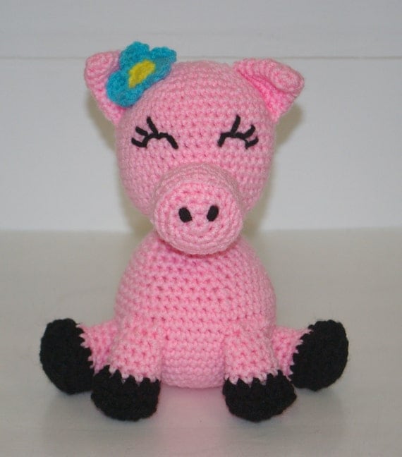 Plush Pig - Handmade Crochet Stuffed Animal