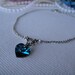 Silver Chain Anklet with Swarovski crystal heart pendant
