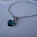 Silver Chain Anklet with Swarovski crystal heart pendant
