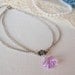 Double Chain Anklet with Swarovski Crystal Flower Pendant in Rose