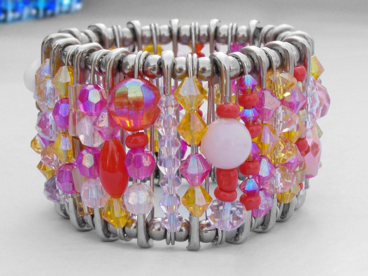 Safety Pin Bracelet - Summer Sunset