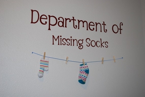 Pick your Font - Department of Missing Socks Wall Decal for Laundry Room Decor