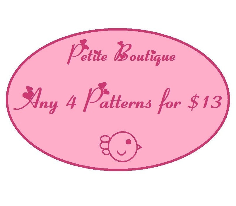 Baby shoe pattern - 4 Patterns Combo