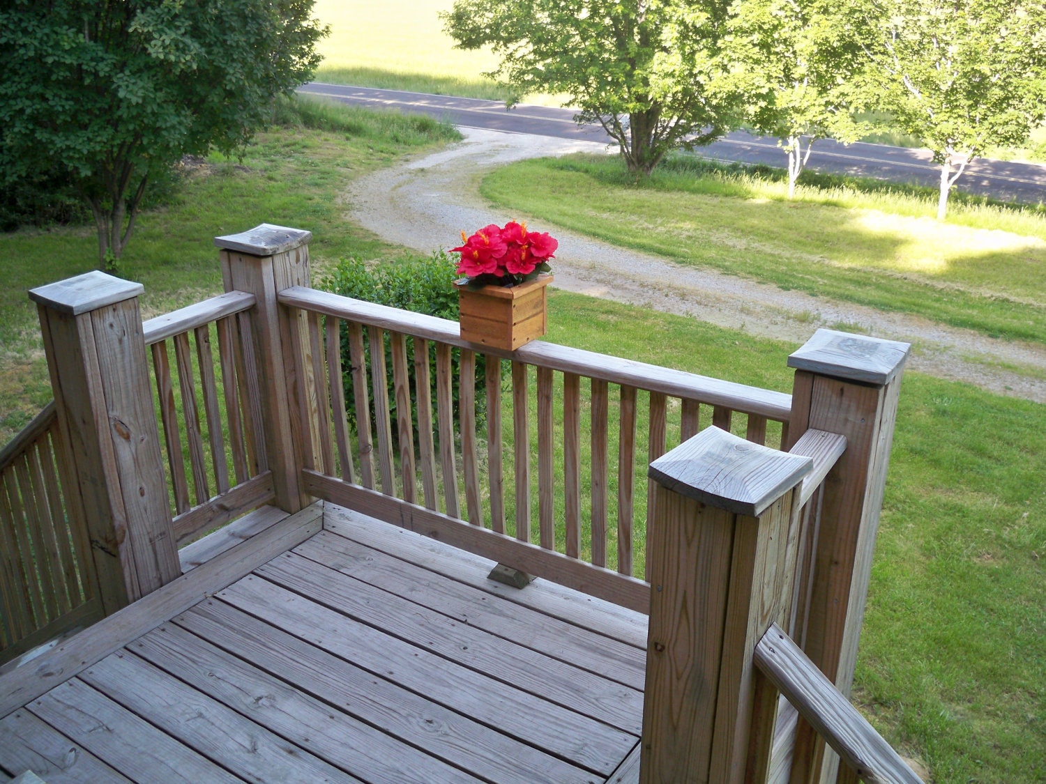 Rustic Square Flower Pot, Deck Flower Pot, Patio Flower Pot Garden Flower Pot, Center Piece, Rustic Center Piece