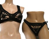 black  underwear , cobweb-looking, sexy, small size, swimwear, bikini, for the night, a very special