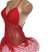 Knit lingerie // Red crochet underwear // Handmade backless nightwear
