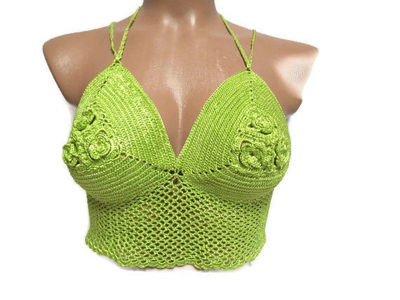 crochet mesh underwear, green, rose, sexy. attractive wonderful spring color