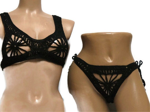 black underwear , cobweb-looking, sexy, small size, swimwear, bikini, for the night, a very special