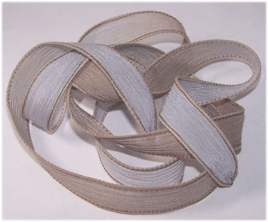 Hand Painted Silk Wrist Wrap Ribbon Morning Dove Sassy Silks