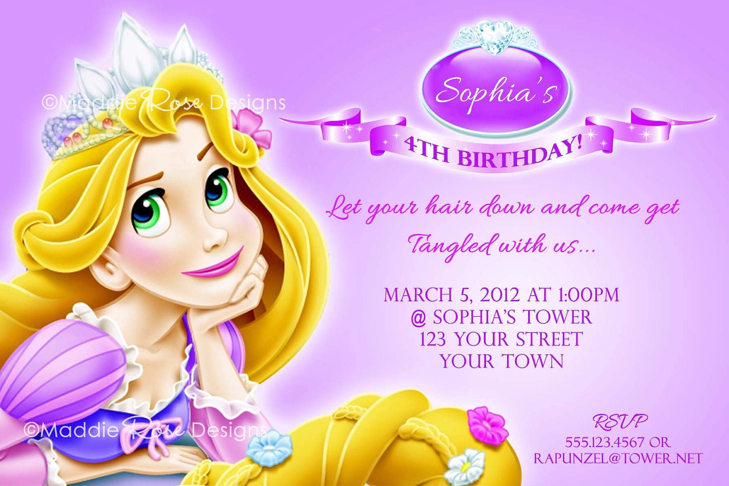 40th Birthday Ideas: Free Rapunzel Birthday Invitation Templates