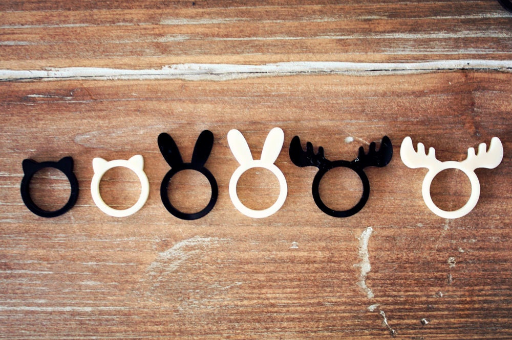 Animal Rings - Moose antlers, Cat ears, Bunny ears for your fingers