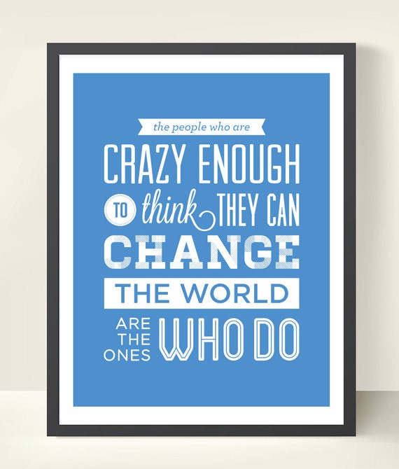 11x14 Change The World Blue Wall Art Print